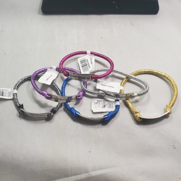 Charming Charlie 6 pc Inspirational charm stretch bracelet - Picture 2 of 12